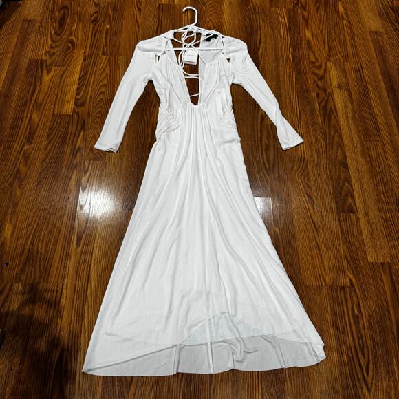 Isabel Marant White Bride Viscose Jadessi long sleeve Midi Dress sz FR 34 (US 2) - Picture 12 of 13